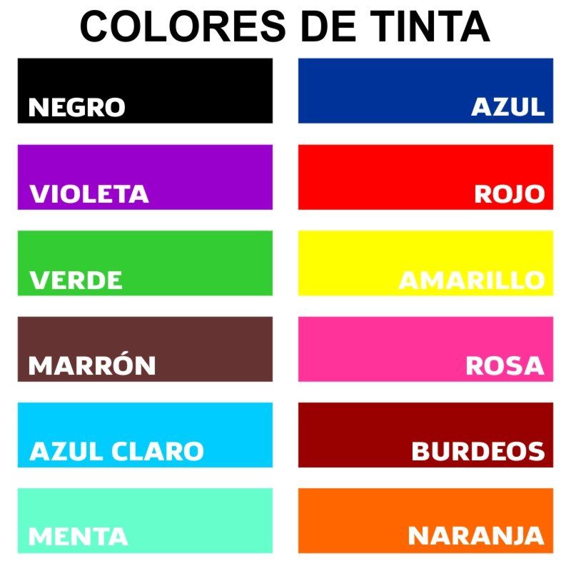 Colores de tinta sellos