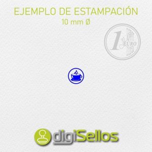 Exemplo de impressão de carimbo 10 mm Ø
