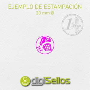 Ejemplo impresión sello 20 mm Ø