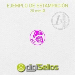Example stamp impression 20 mm Ø