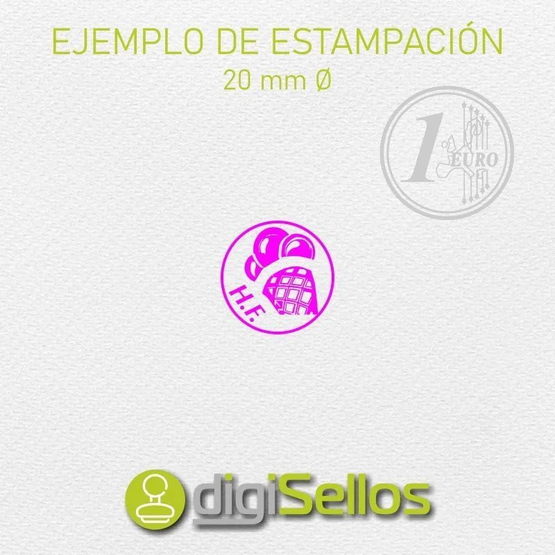 Ejemplo impresión sello 20 mm Ø
