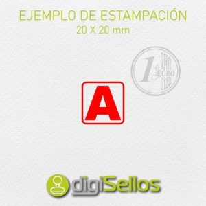 Ejemplo impresión sello 20x20 mm