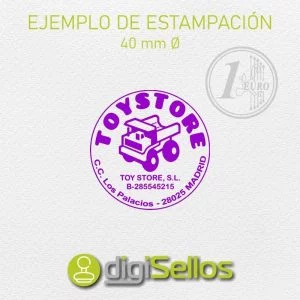 Example stamp impression 40 mm Ø