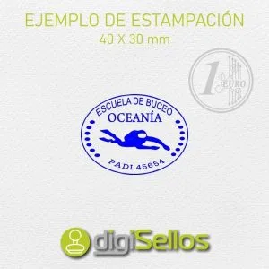 Modelos de carimbo de borracha 40x30mm removíveis 4 ► Carimbos digitais Exemplo de impressão de carimbo oval de 40x30 mm