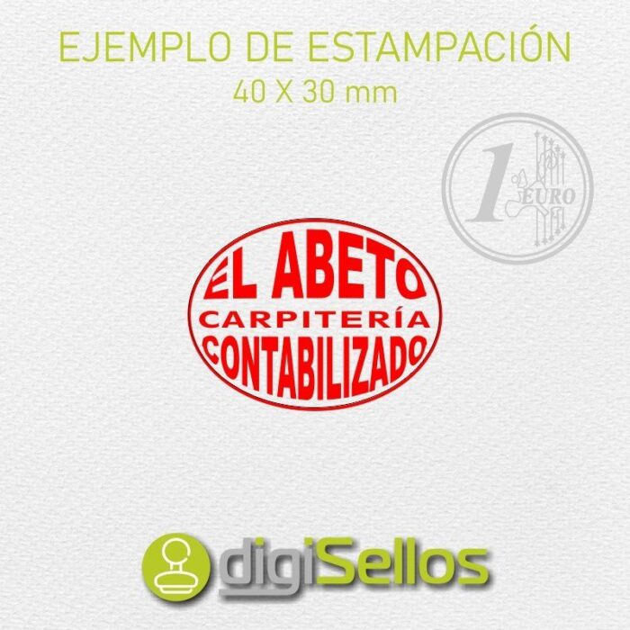 Ejemplo impresión sello 40x30 mm ovalado