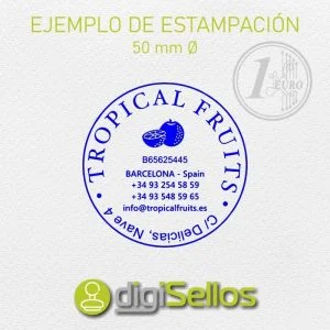 Example stamp impression 50 mm Ø