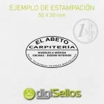Exemplo de impressão de carimbo oval 50x30 mm