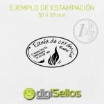 Exemplo de impressão de carimbo oval 50x30 mm