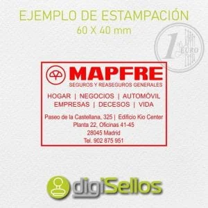 Exemplo de impressão de carimbo 60x40 mm