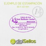 Ejemplo impresión sello 60x40 mm ovalado