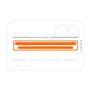 Plantilla sello de caucho 70x10 mm con logo