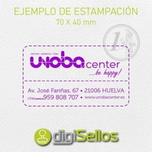 Example stamp impression 70x40 mm