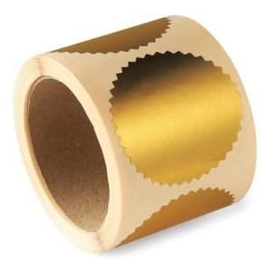 Rollo etiquetas doradas