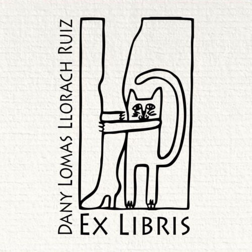 Ex Libris Gato Abrazado