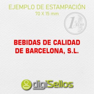 Ejemplo impresión sello 70x15 mm