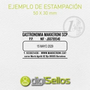 Example date stamp printing 50x30 mm