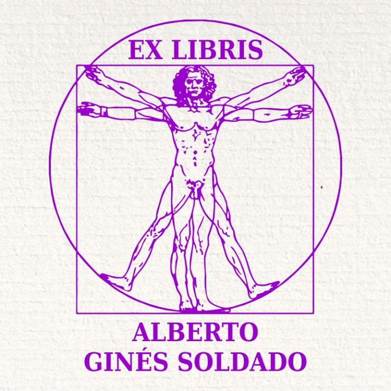 Ex Libris hombre de Vitruvio