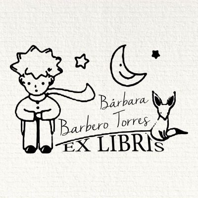Bookplate Little Prince and Fox