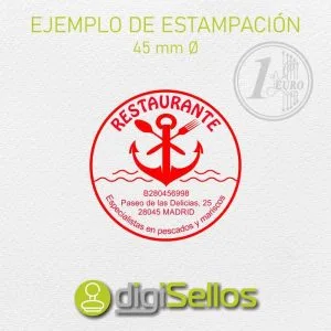 Esempio di impronta del timbro 45 mm