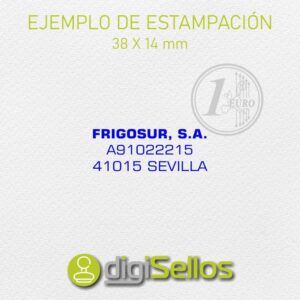 Ejemplo de impresión sello flash 38x14 mm