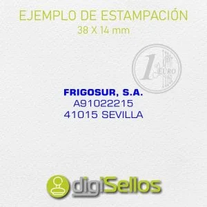 Exemplo de impressão de carimbo flash 38x14 mm