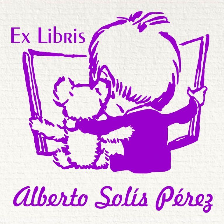 ex libris niño con peluche