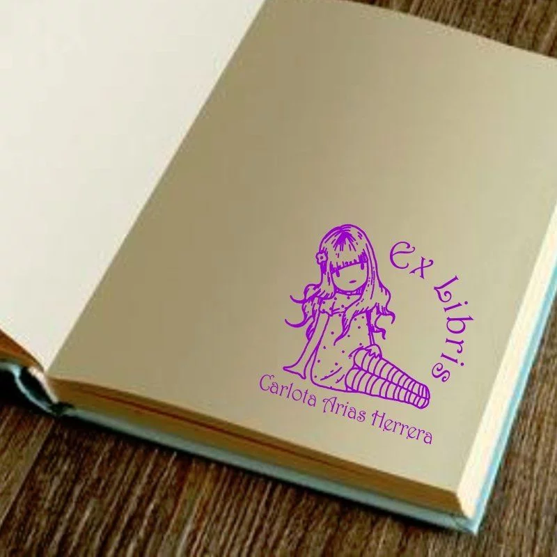 seated girl librio stamp