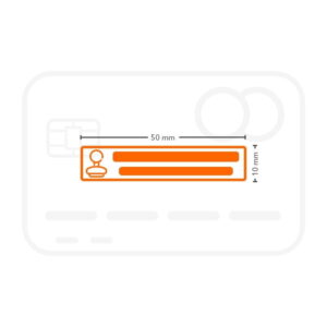 Plantilla sello de caucho 50x10 mm con logo