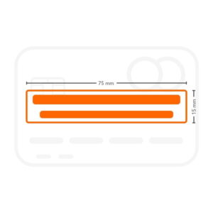 Modello per timbro in gomma 75x15 mm