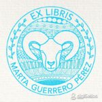 Sello ex libris Aries