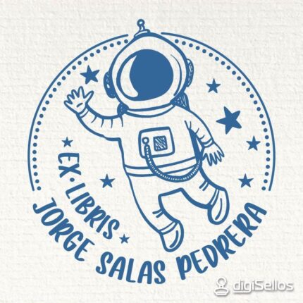 Sello ex libris astronauta