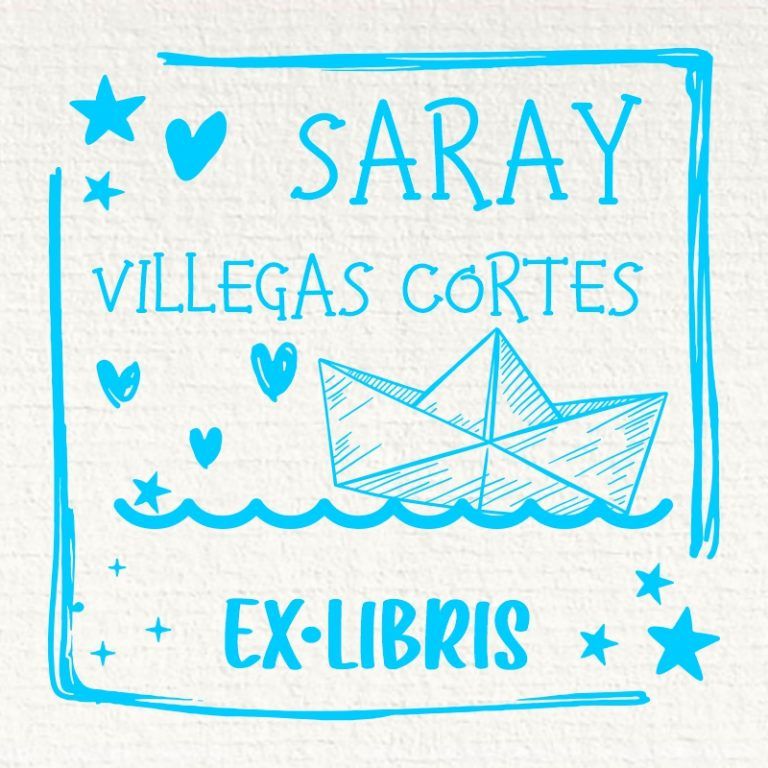 Sello ex libris barco papel