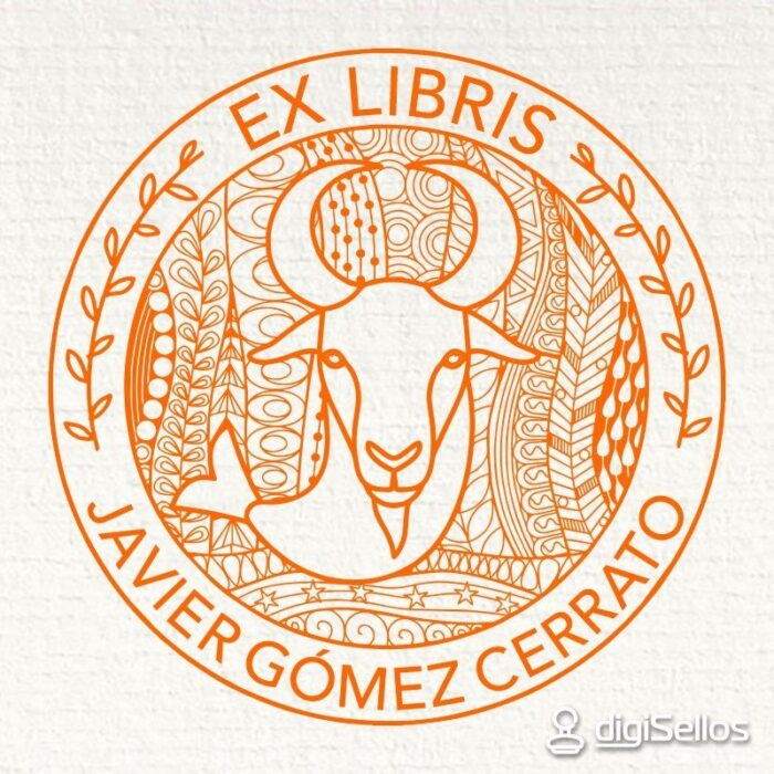 Sello ex libris capricornio