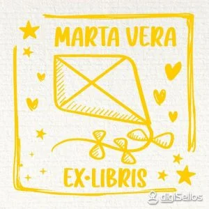 Timbro ex libris cometa