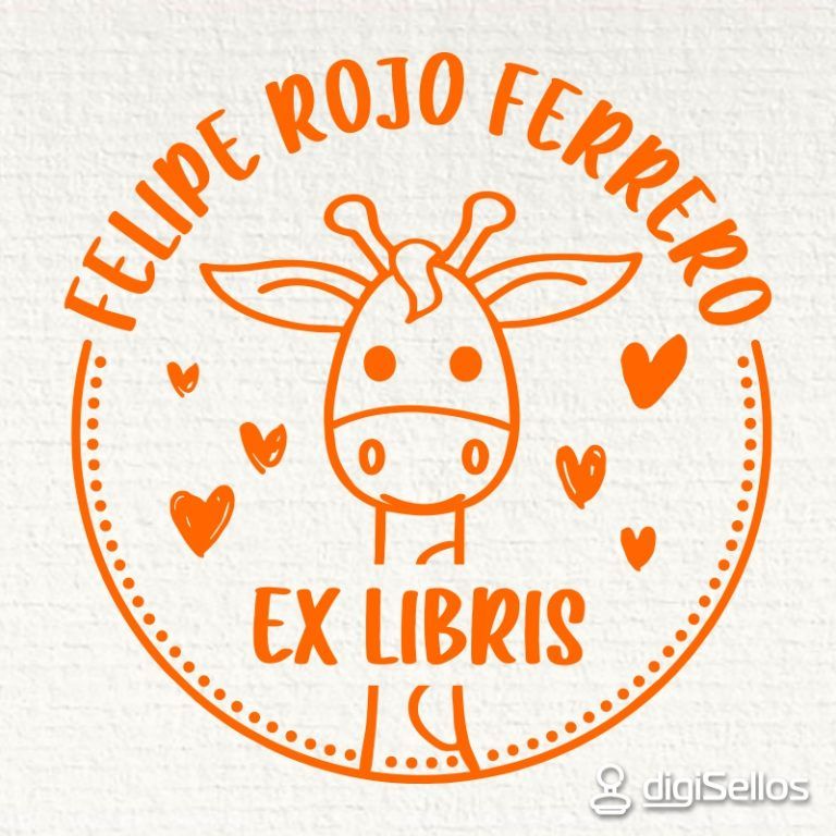 Sello ex libris jirafa