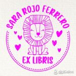 Sello ex libris leona