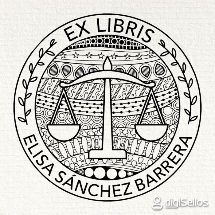 Sello ex libris libra