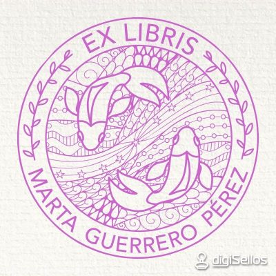 bookplate stamp pisces
