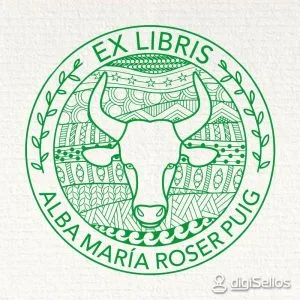 Carimbo de livro de touro