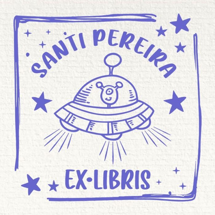 Sello ex libris ovni