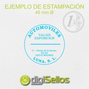 Exemplo de impressão de carimbo 45 mm