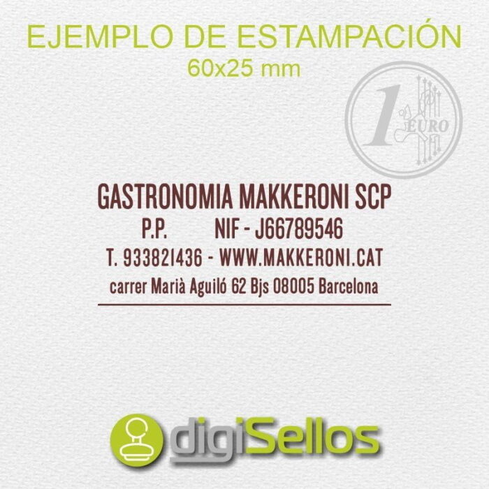 Ejemplo impresión sello 60x25 mm