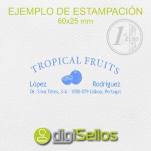 Ejemplo impresión sello 60x25 mm