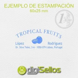 Esempio di impronta del timbro 60x25 mm