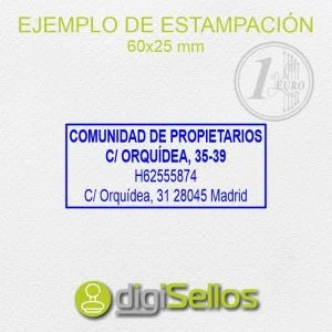 Exemplo de selo de impressão da comunidade de proprietários