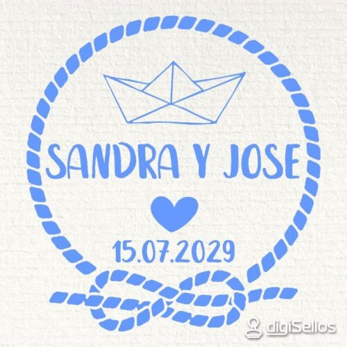 Sellobodabarcodepapel ► Digisellos Sello Boda Barco De Papel