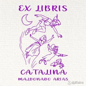 Francobollo ex libris Peter Pan