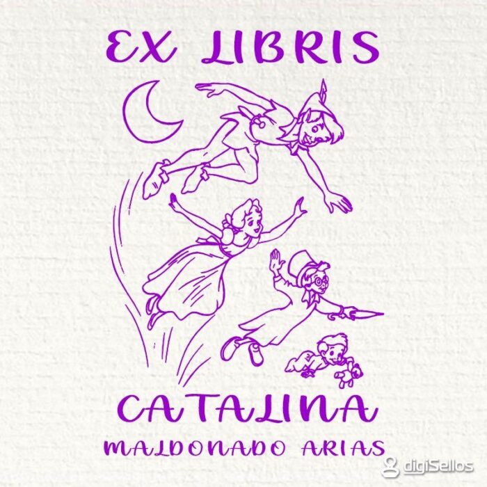 Sello ex libris Peter Pan