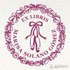 Bookplate stamp ballet slippers