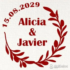 Olive branch wedding stamp